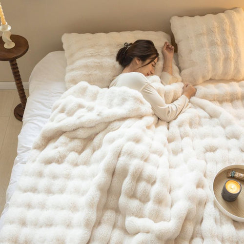 Double-sided Imitation rabbit wool blanket