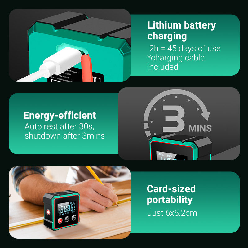 🎁🎁2025 Hot Sale 50% OFF💥Magnetic Digital Angle Finder with Electronic Laser