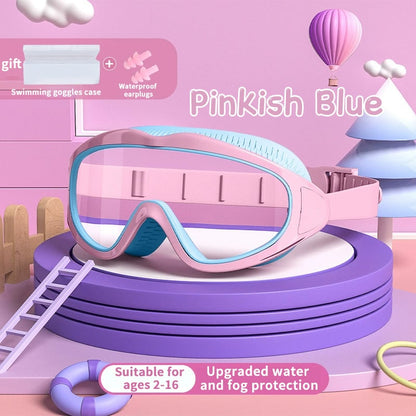 HD children's large frame waterproof and anti-fog swimming goggles