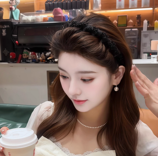 Pretty Black Beaded Everyday Headband