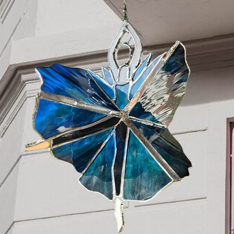 Dancing Lady Stained Acrylic Spinner