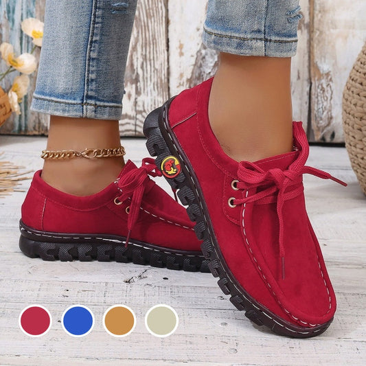 Women's Low Top Lace-up Stitching Flat Shoes 24-hour delivery from the US