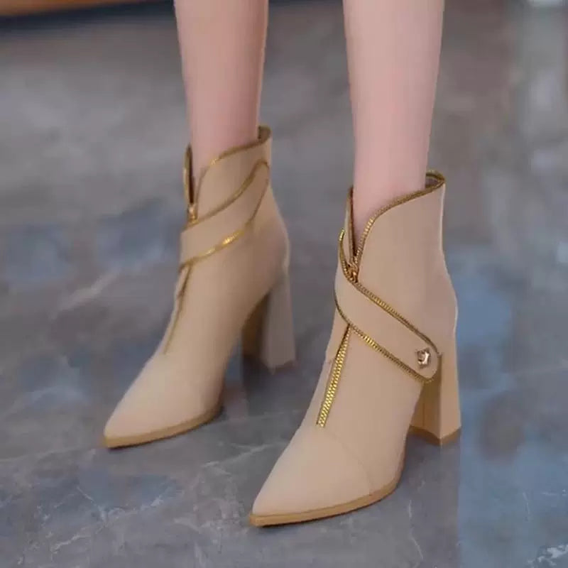 Women's Fashion Zipper Ankle Boots