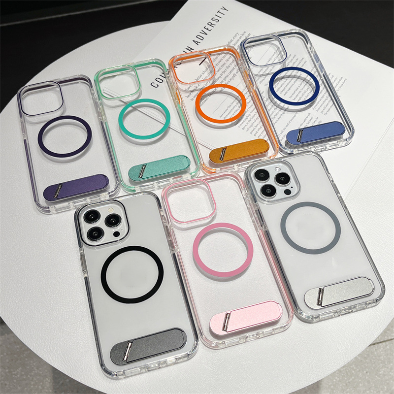 Transparent Phone Case with Kickstand for iPhone